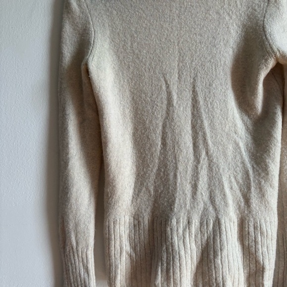 Madewell Sz S Merino Wool Blend Neutral Cream Turtleneck Sweater - Picture 5 of 10